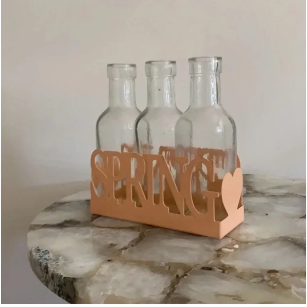 🪞 NEW Mini vase set of 3 , herbs and floral spring design holder